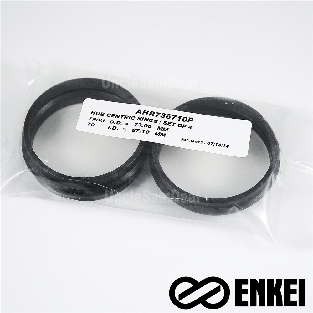 (SET OF 4 RINGS) ENKEI HUB CENTRIC RINGS ID 67.10 OD 73 (67mm CAR to 73mm WHEEL)