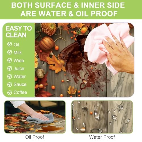 Autumn Harvest Picnic Table Cover Set, 6FT Rustic Fall 3PCS 72"x30" #6