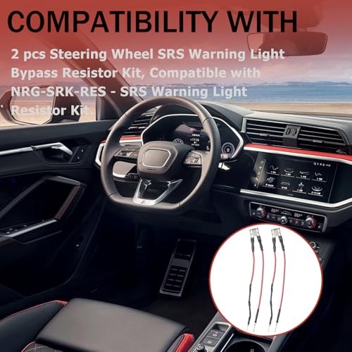 2 pcs Steering Wheel SRS Warning Light Bypass Resistor Kit, Compatible with
