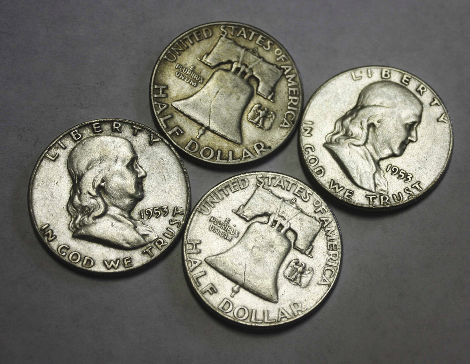 1953-s Franklin Half Dollar. Average Grade of Coin You Receive is Photographed