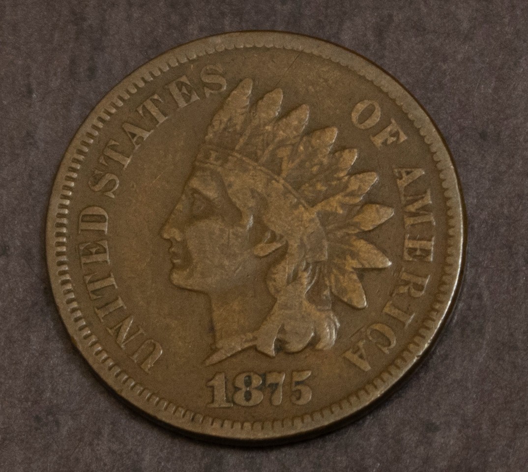 1875 Indian Cent Fine.............Lot 5717