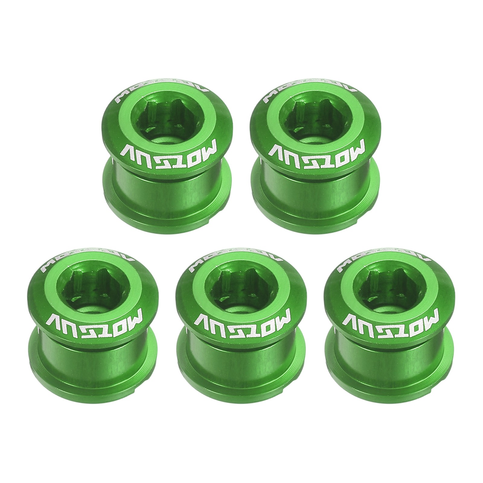 5pcs Single Chain Ring Bolts M8 Aluminum Alloy Bike Chainwheel Screws Green
