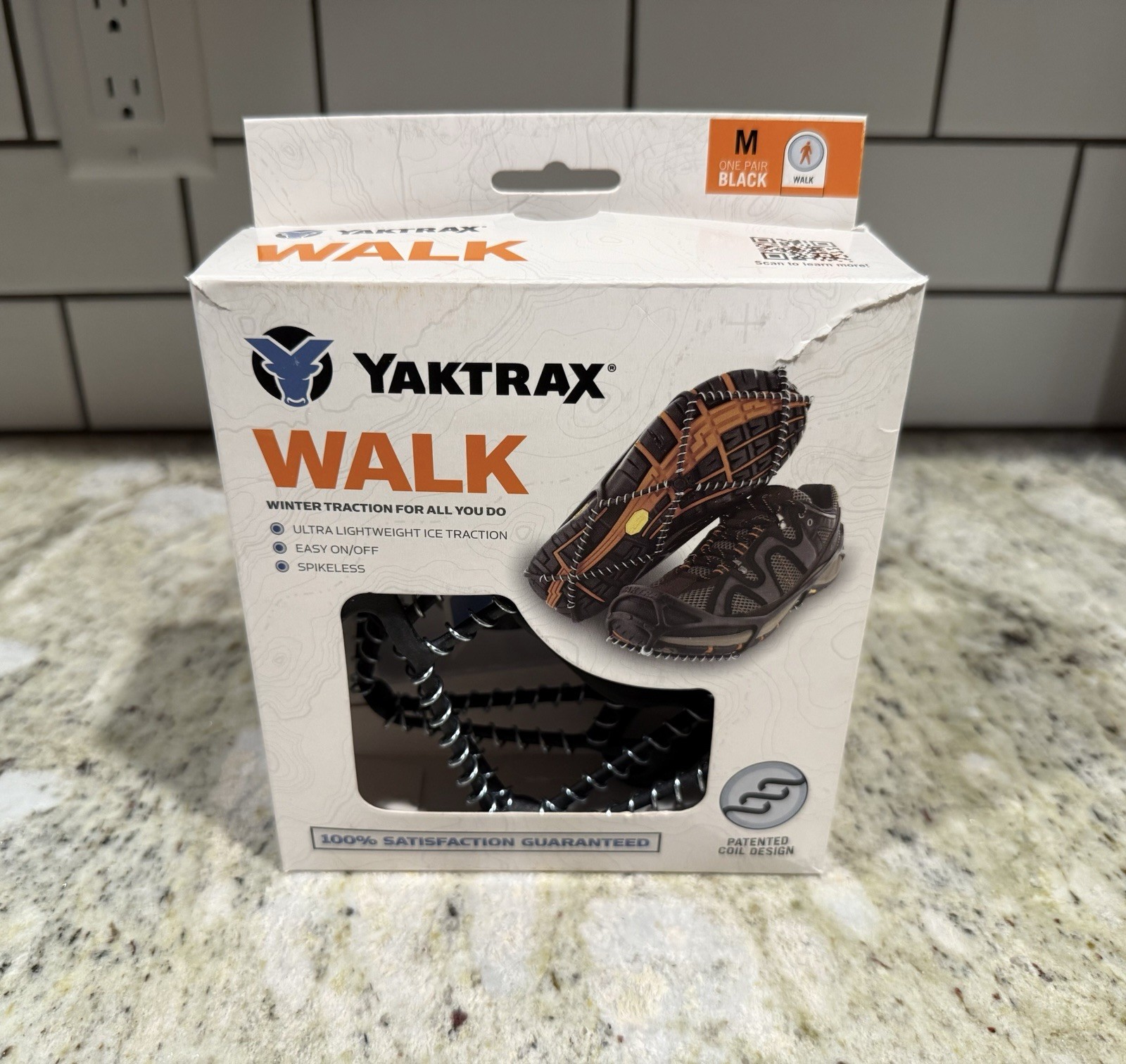 YAKTRAX Walk - Medium M - Spikeless Snow + Ice Winter Traction Cleats