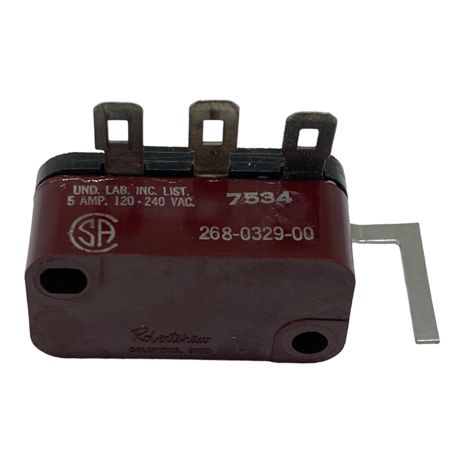 268-0329-00 SPDT Snap Action Microswitch 5A/120-240V 70271