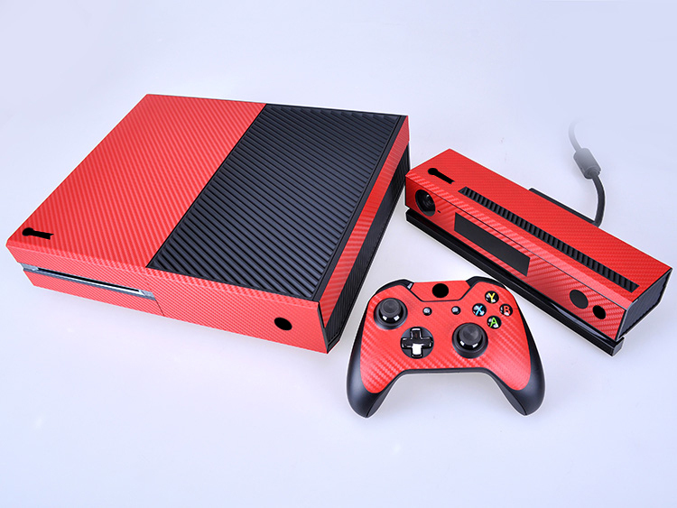 Red Carbon Fiber Cover Skin Sticker for Xbox One & Kinect & 2 controller skins