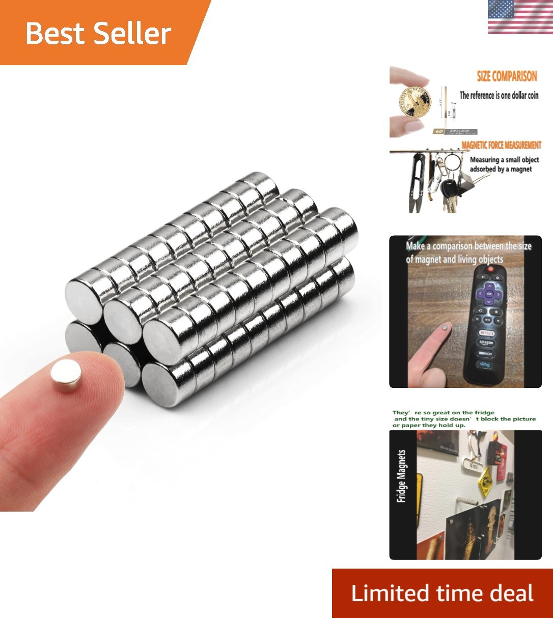 Versatile 60-Piece Nickel-Plated Round Magnets - Ideal for Crafts & Organizing