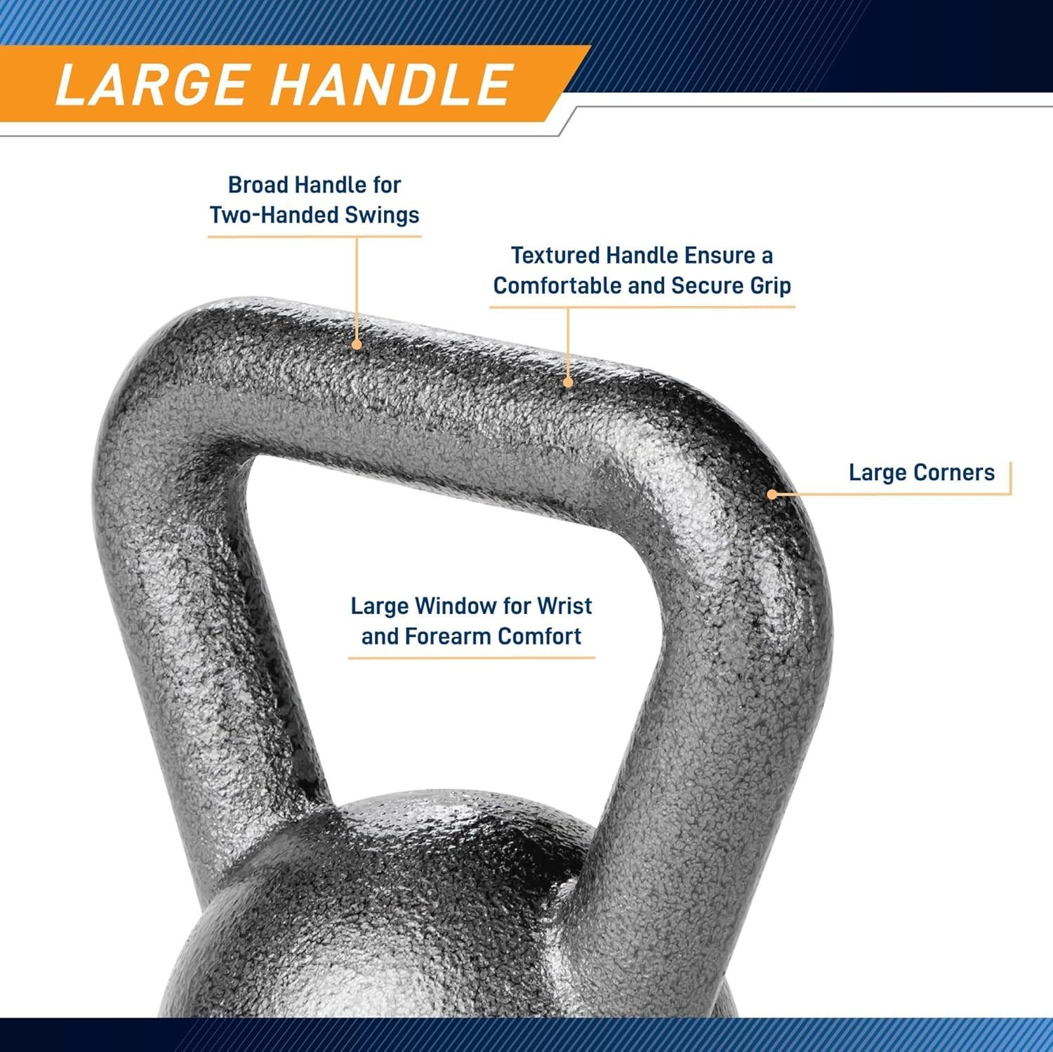 Rust-Resistant Hammertone Kettlebell 10 lbs - Ergonomic Design for Secure Grip