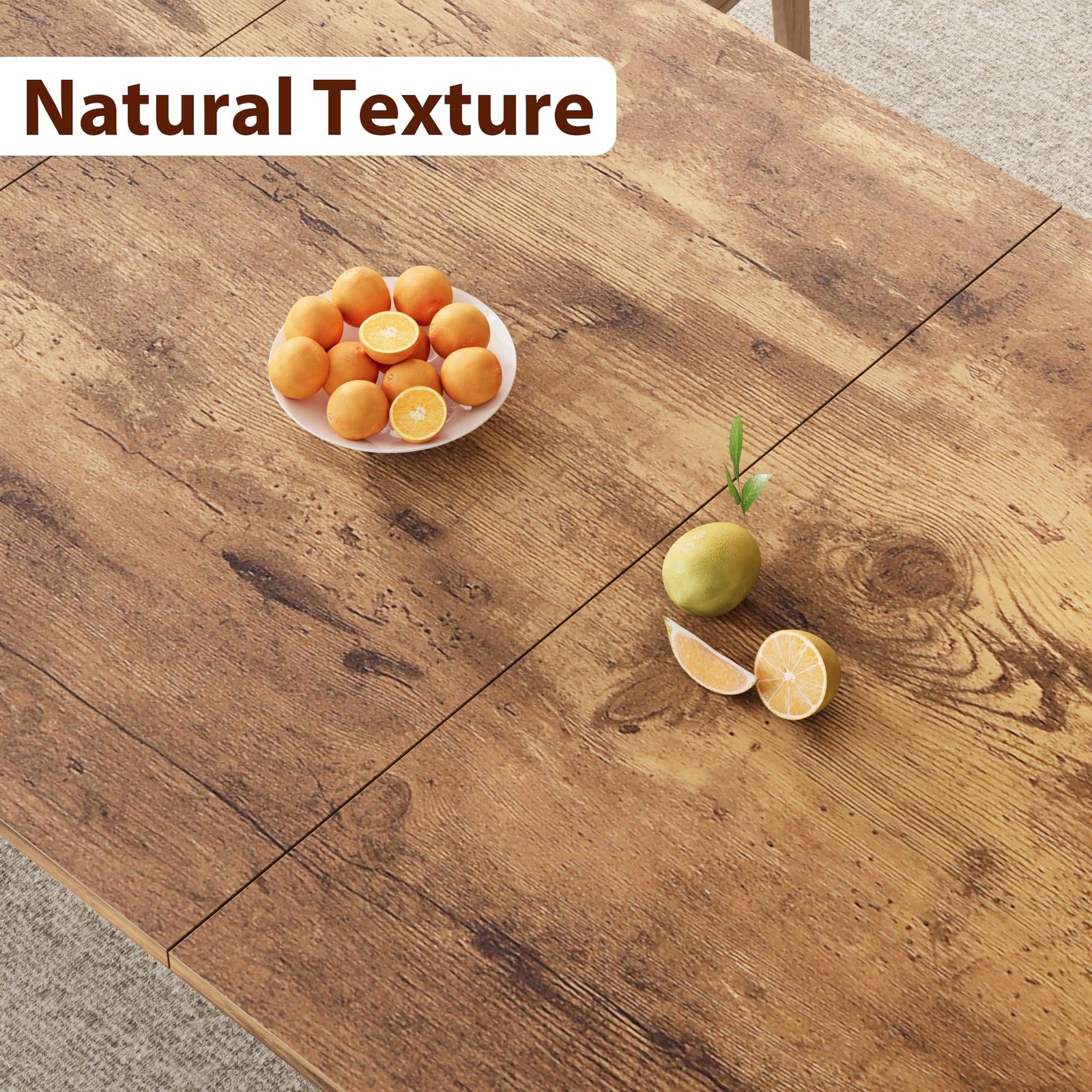 Rectangular Dining Table for 6-8 People, 78.7 inch Kitchen Table for Living Room