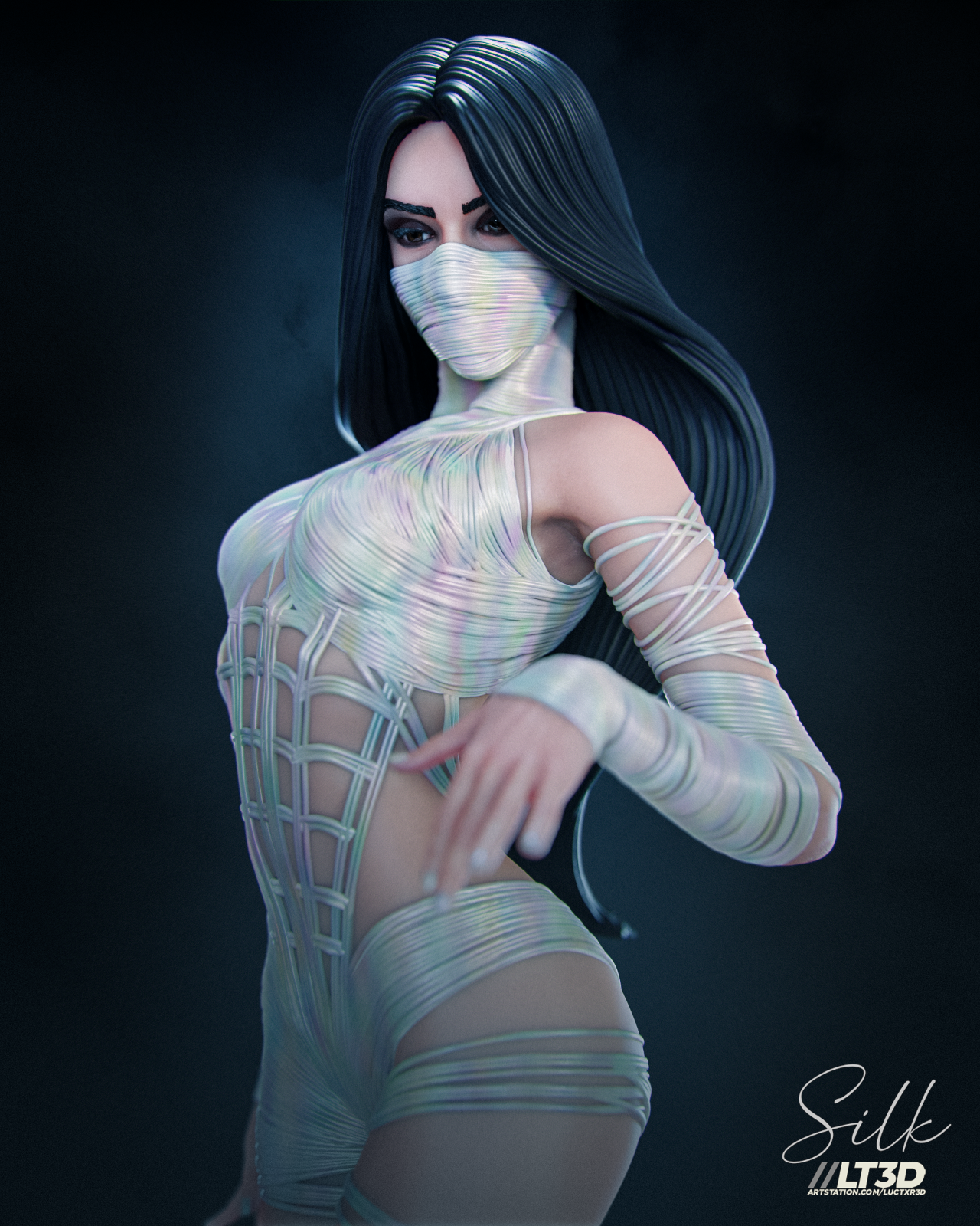 Silk (1) Unpainted 1/6 resin model kit and base abe