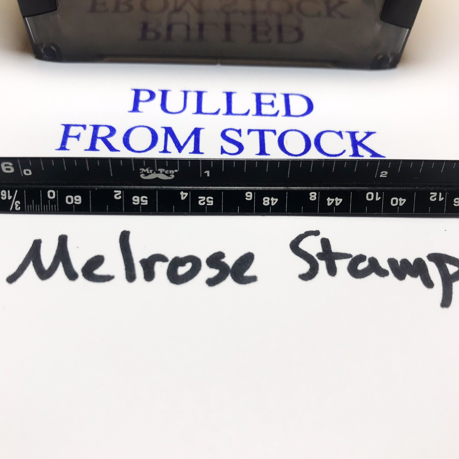 Pulled From Stock Rubber Stamp Blue Ink Self Inking Ideal 4913