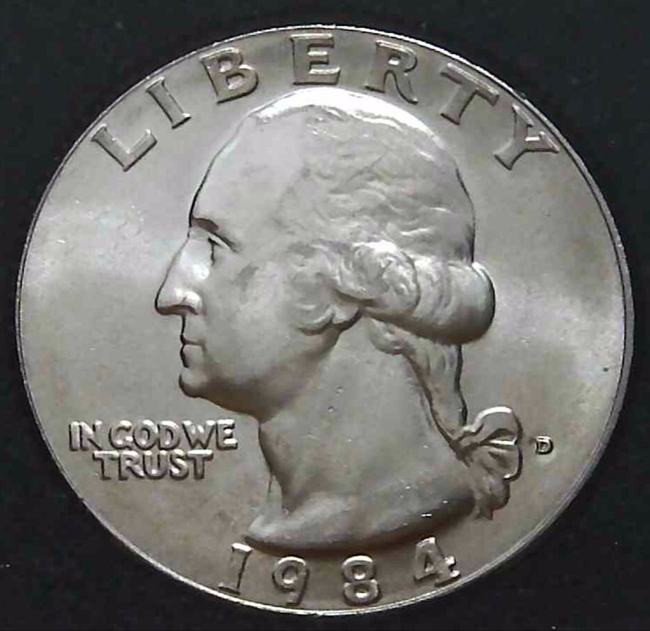 1984-D 25C Washington Quarter Uncirculated CN Clad 25oc0607-2