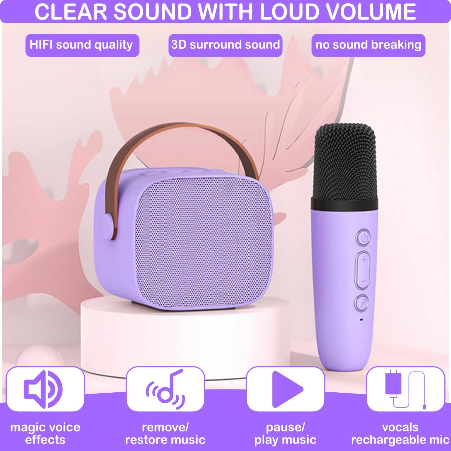 Darkant Purple Karaoke Machine 1 MIC