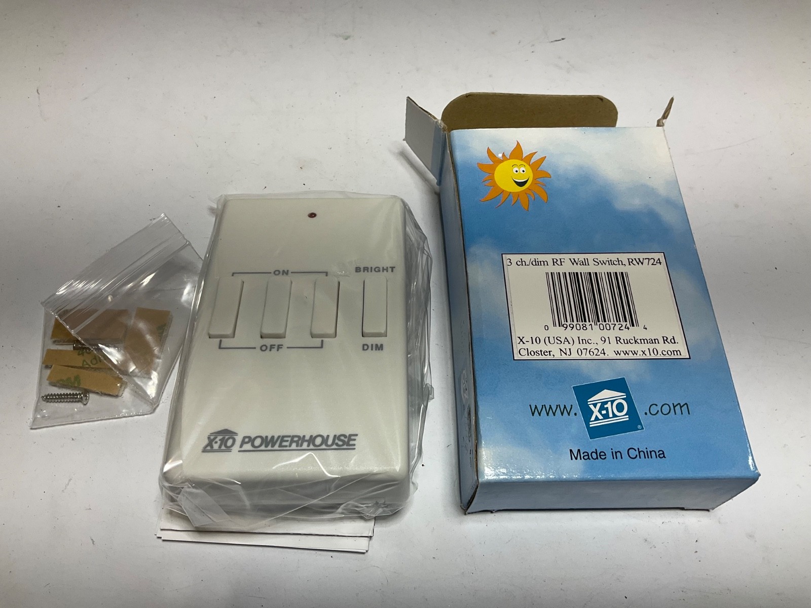 X-10 Powerhouse Model RW724 3-Channel RF Wireless Dimmer Wall Switch NEW
