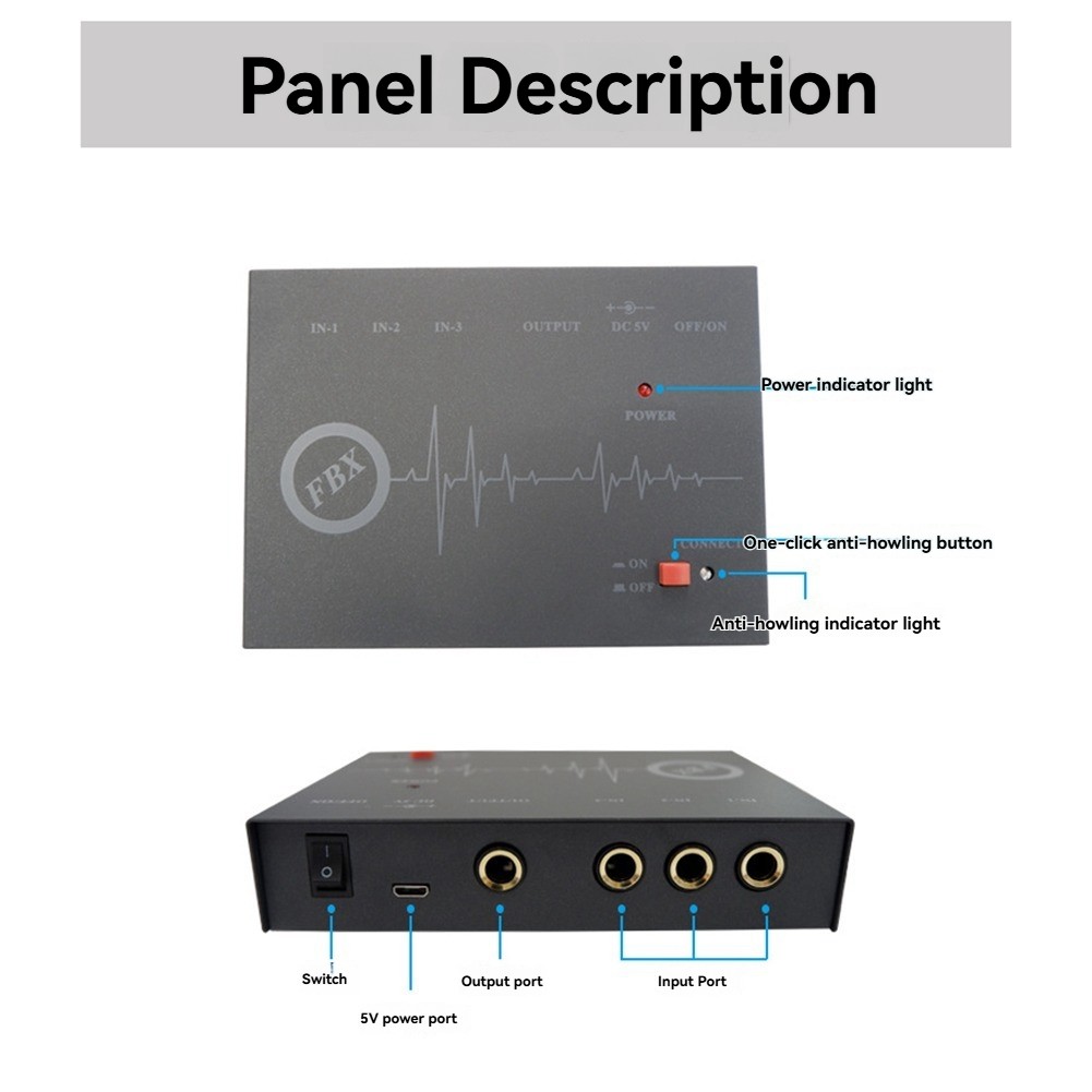 YP-3 3 Channels Microphone -Howling Device, Front Stage Effector,Suppressor6055