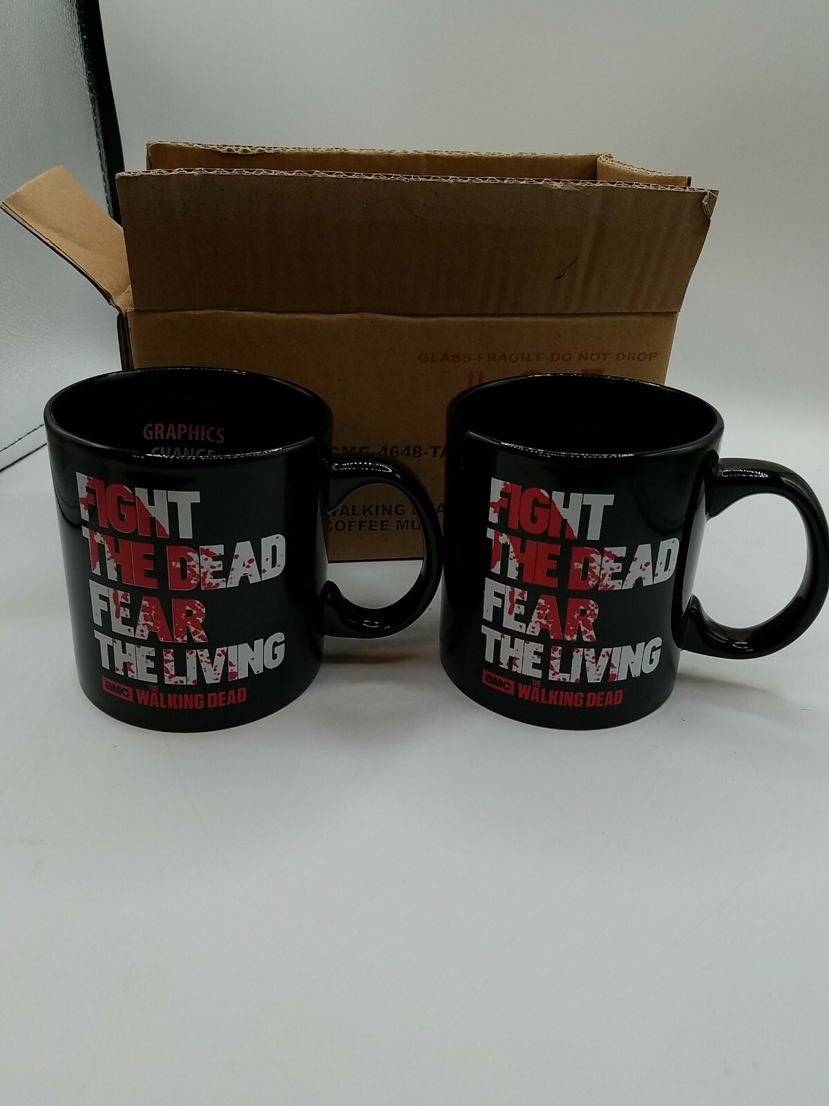 THE WALKING DEAD Color Change Coffee Mug "Fight the Dead Fear the Living" X 2