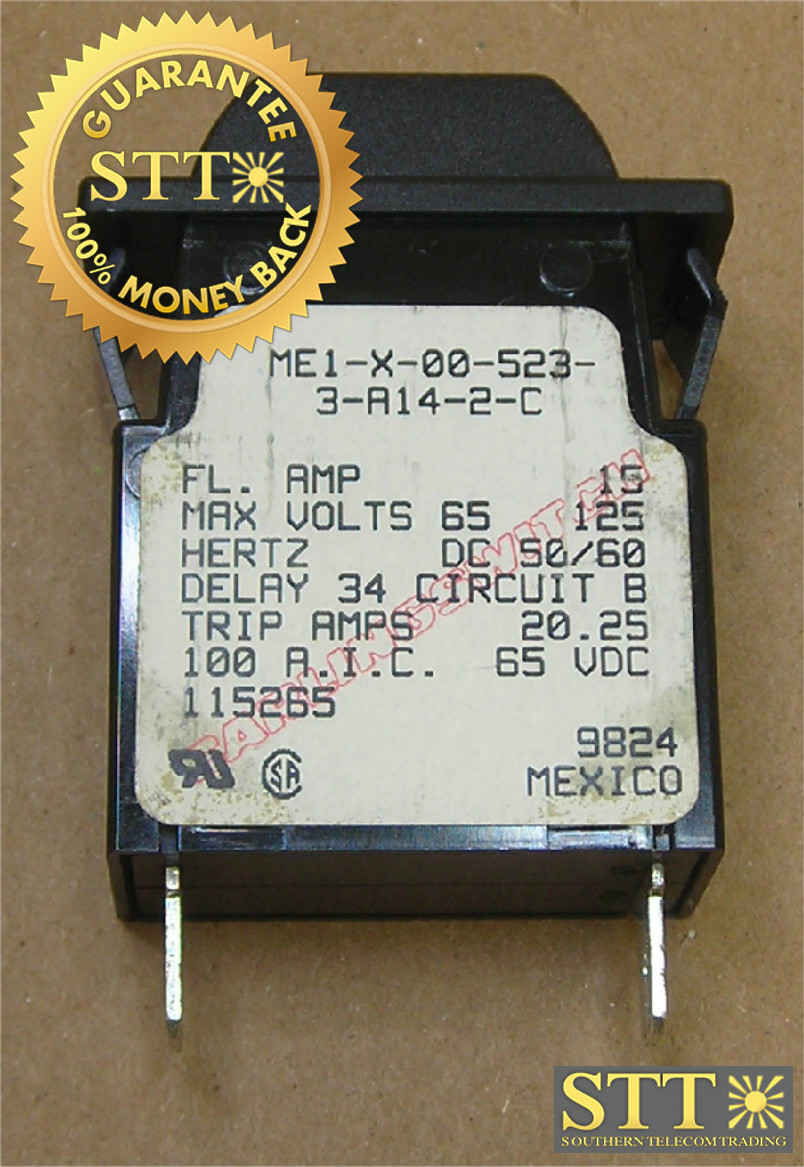 ME1-X-00-523-3-A14-2-C CARLING M-SERIES CIRCUIT BREAKER 15 AMP 125/65 VAC/VDC