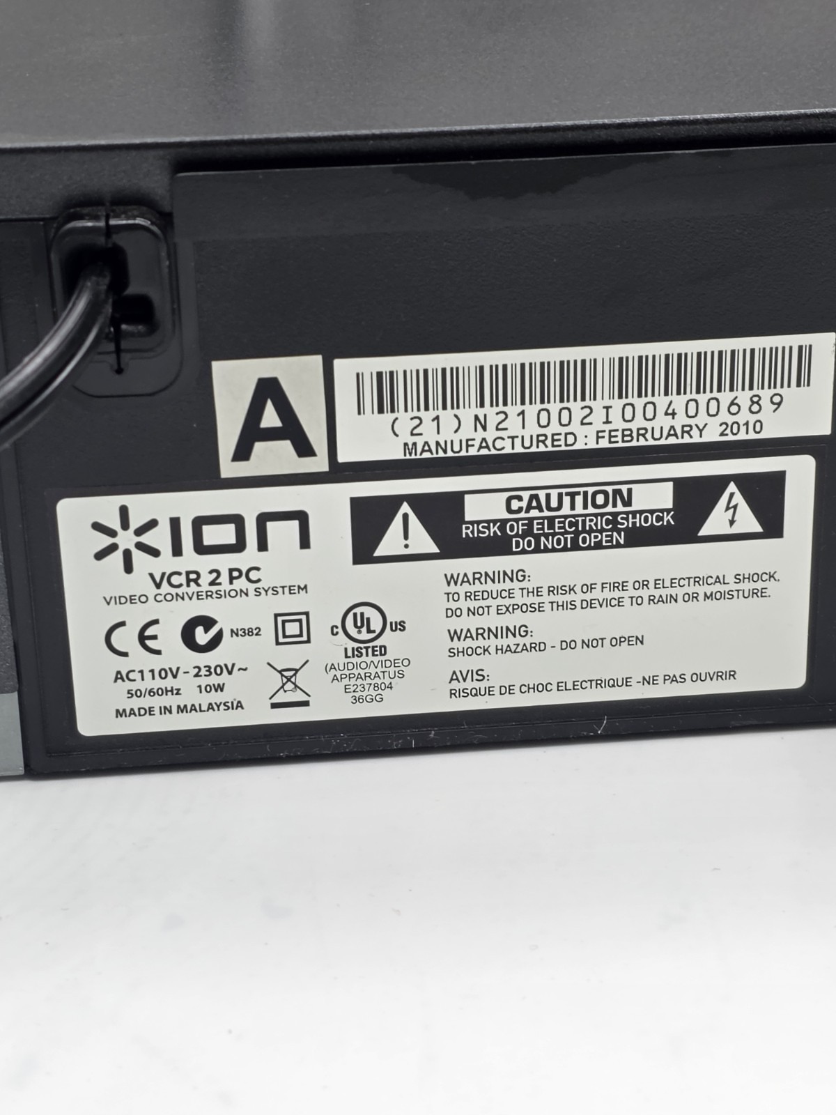 ION VCR 2 PC USB VHS Video to Computer Conversion System