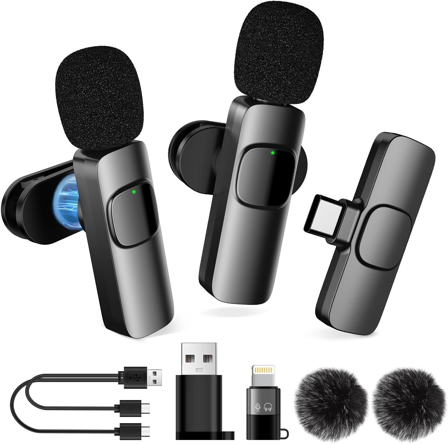 Microfono Mini Inalambrico De Para Celular Iphone O Android 2 Solapa Micrófonos