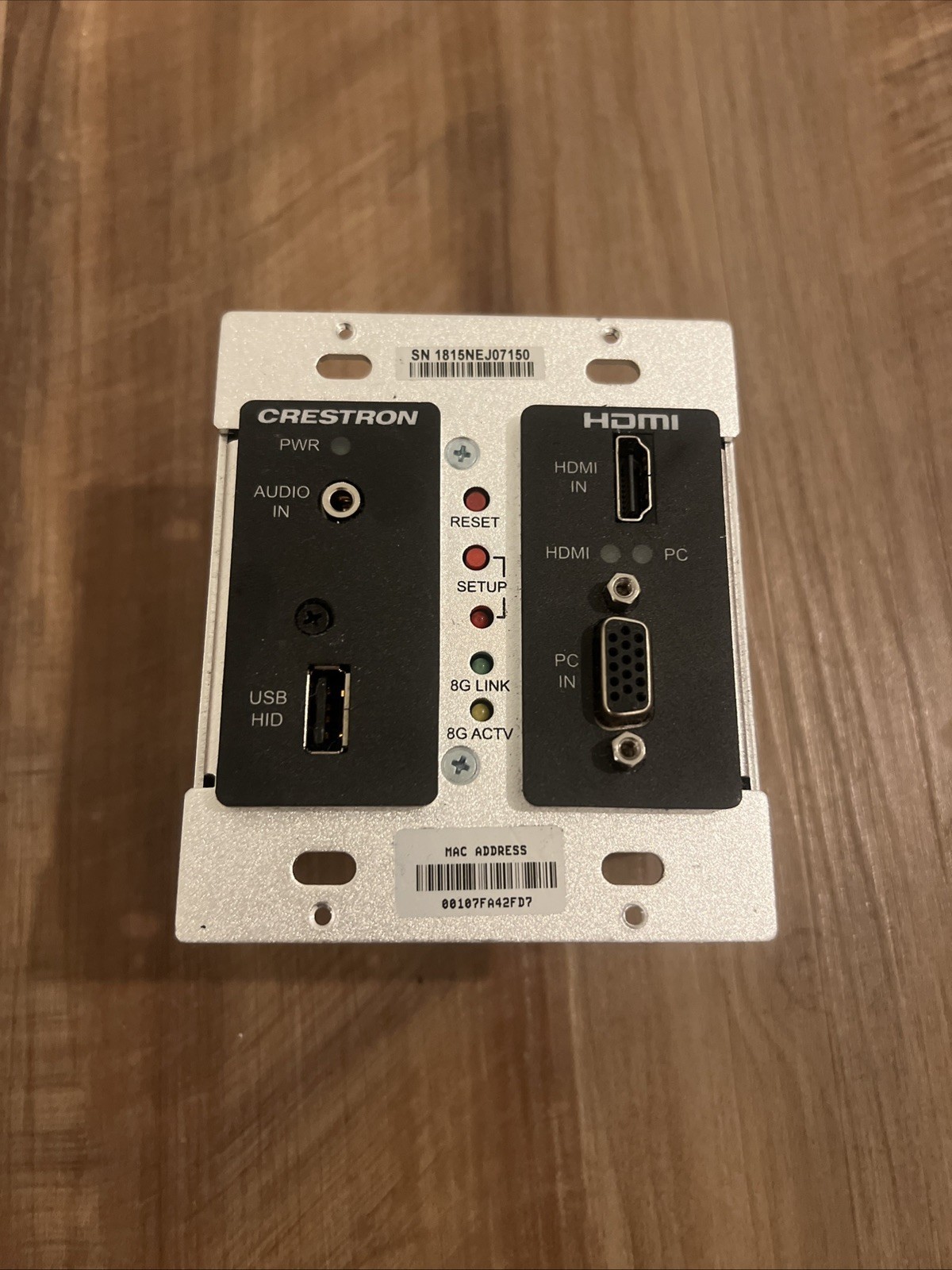 Crestron Wall Plate DigitalMedia 8G+ Transmitter 200, Black DM-TX-200-C-2G-B-T