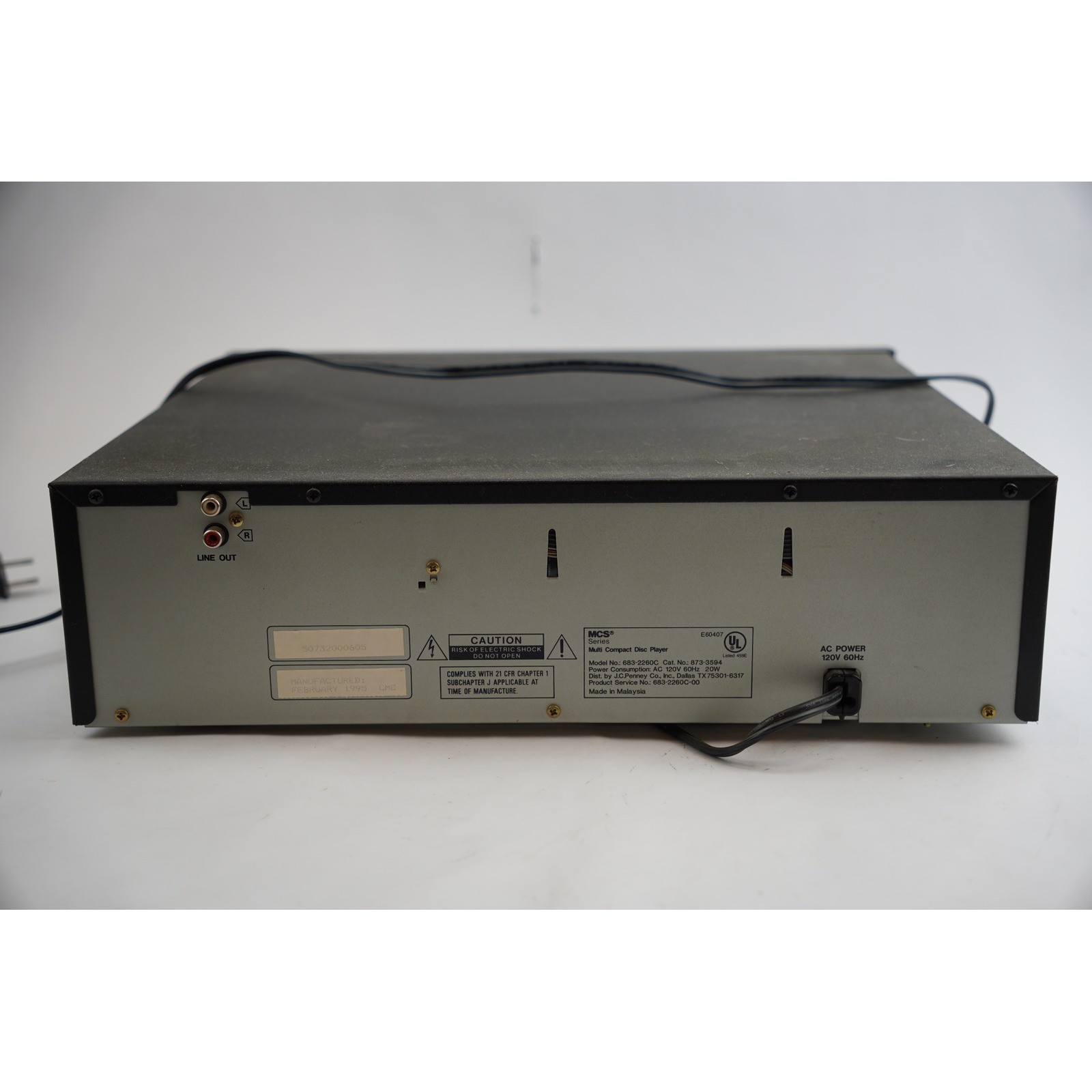 MCS 683-2260C 5 Disc CD Changer Player Black 30 Programmable Memory Good