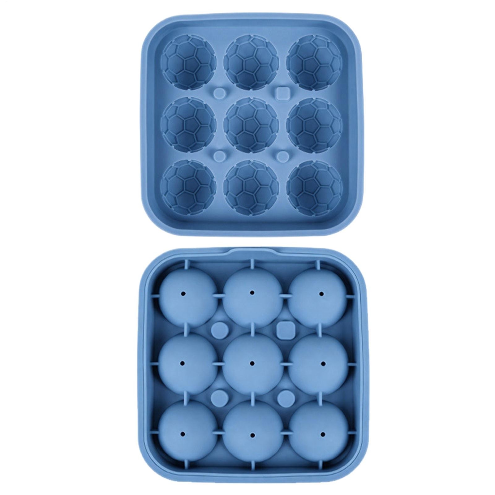 1x Silicone Soccer Ball Ice Cube Mold Round Sphere Ice Ball Molds For Whiskey