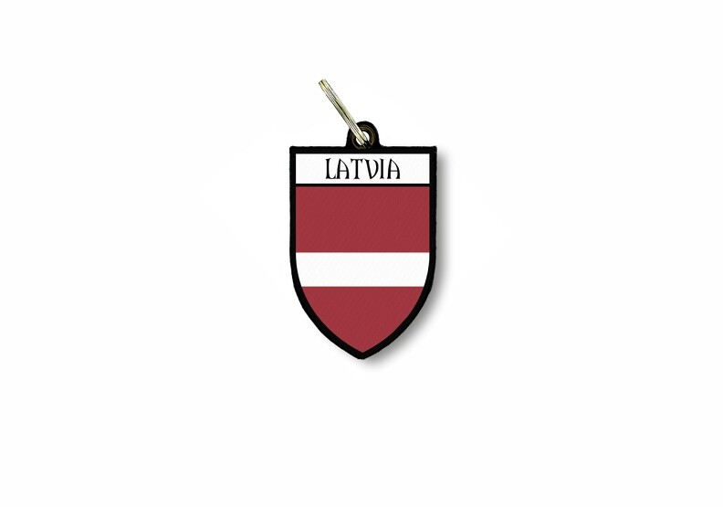 keychain key chain ring flag national souvenir shield latvia