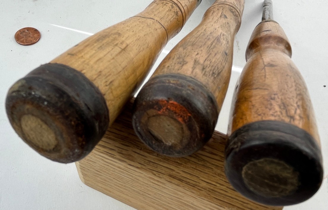 3 James Swan Socket Firmer Gouges with Handles 1 ", 7/8" & 1/4" Ready To Use