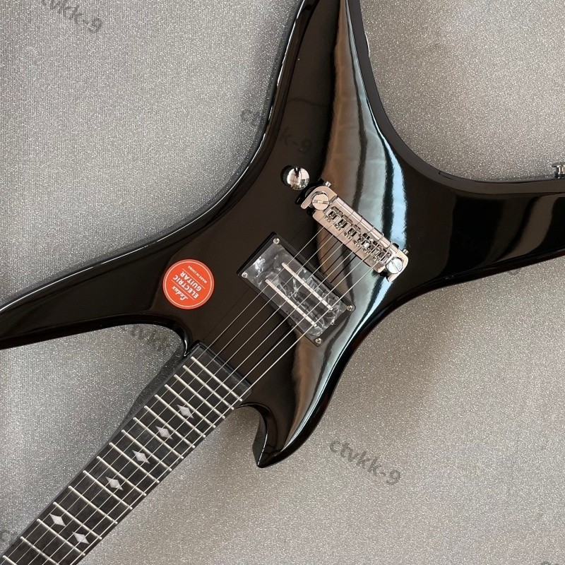 Solid Body Electric Guitar Stainless Rounded Fret Fixed H Chrome Free Shipping