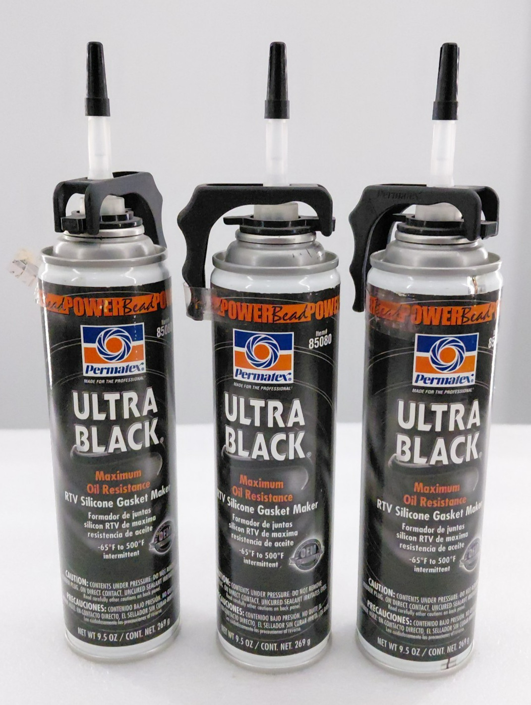 ( QTY : 3 ) Permatex Ultra Black RTV Silicone Gasket Maker 9.5 Ounce Item# 85080