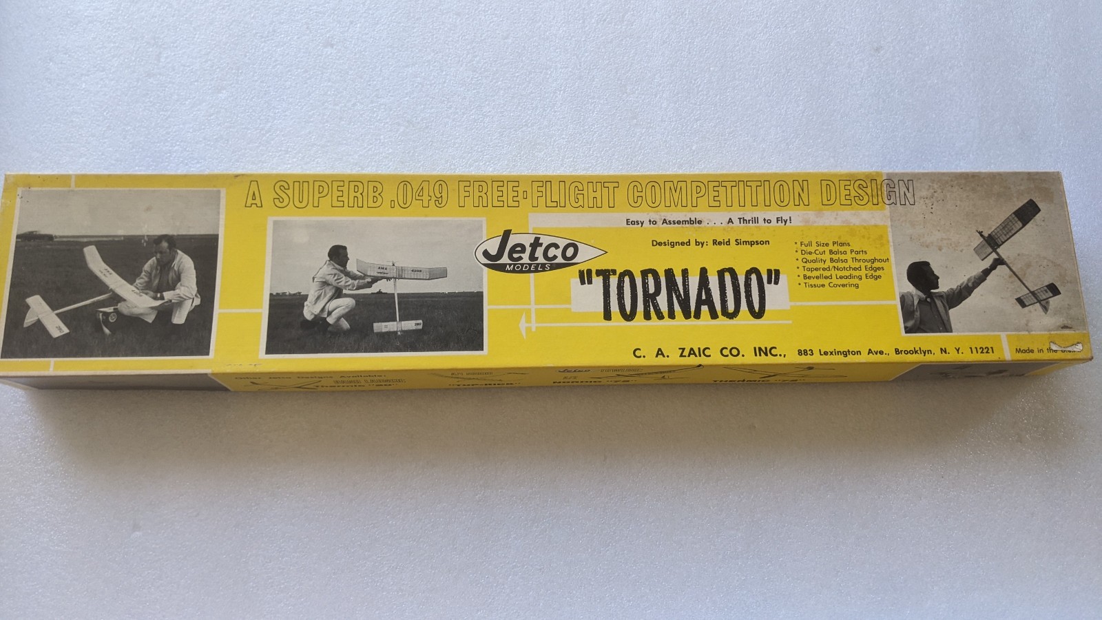 Jetco TORNADO Vintage R/C Model Plane Kit - New in Box - EXCELLENT CONDITION