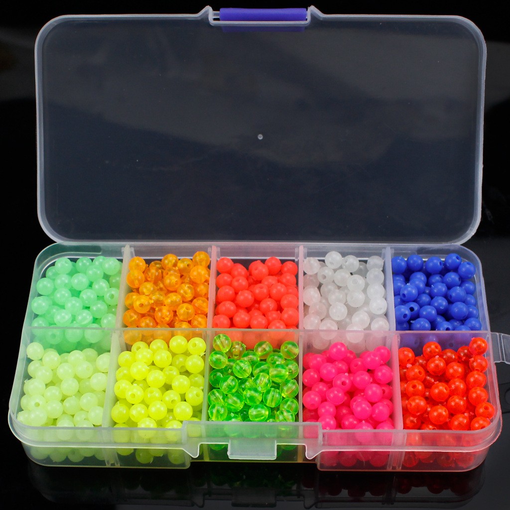 1000pcs 5mm Fishing Beads Assorted Beads Round Float Glow Fishing Rig Beads Eggs