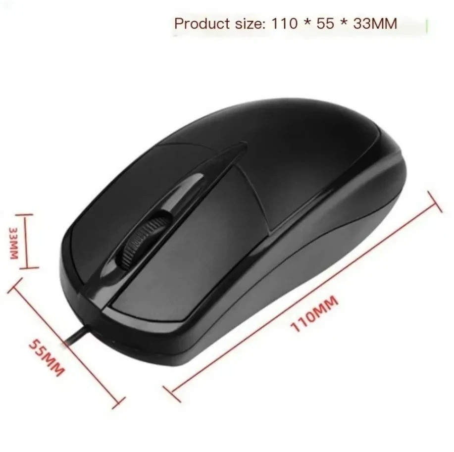 USB 2.0 Wired Optical Mouse Scroll Wheel PC Laptop Desktop Computer Black NEW
