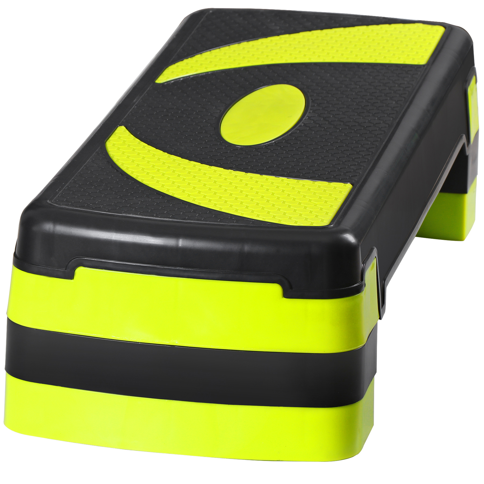 Adjustable Workout Aerobic Step Platform Exercise Stepper w/ Risers 30'' Yellow