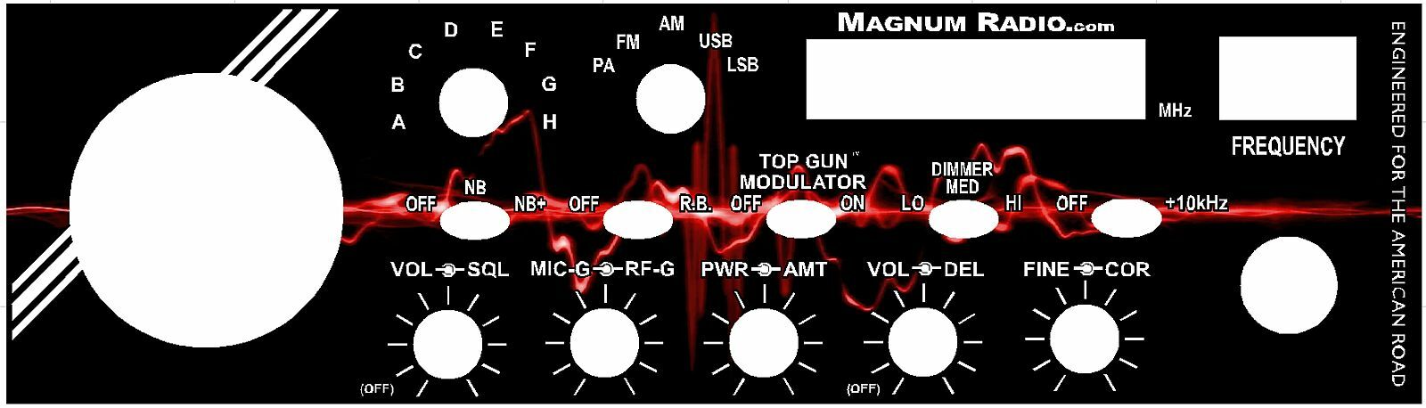 Magnum S-9 CB Radio Face Plate Graphic Decal Any Design Color Galaxy Cobra RCI