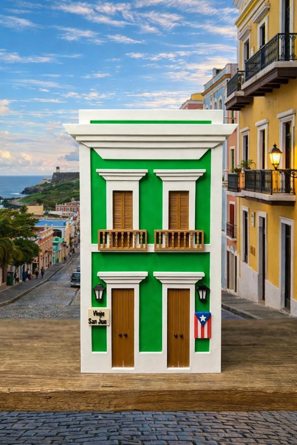 Miniature Casita Calle Tetuan Old San Juan Puerto Rico Decorative House Wall Art
