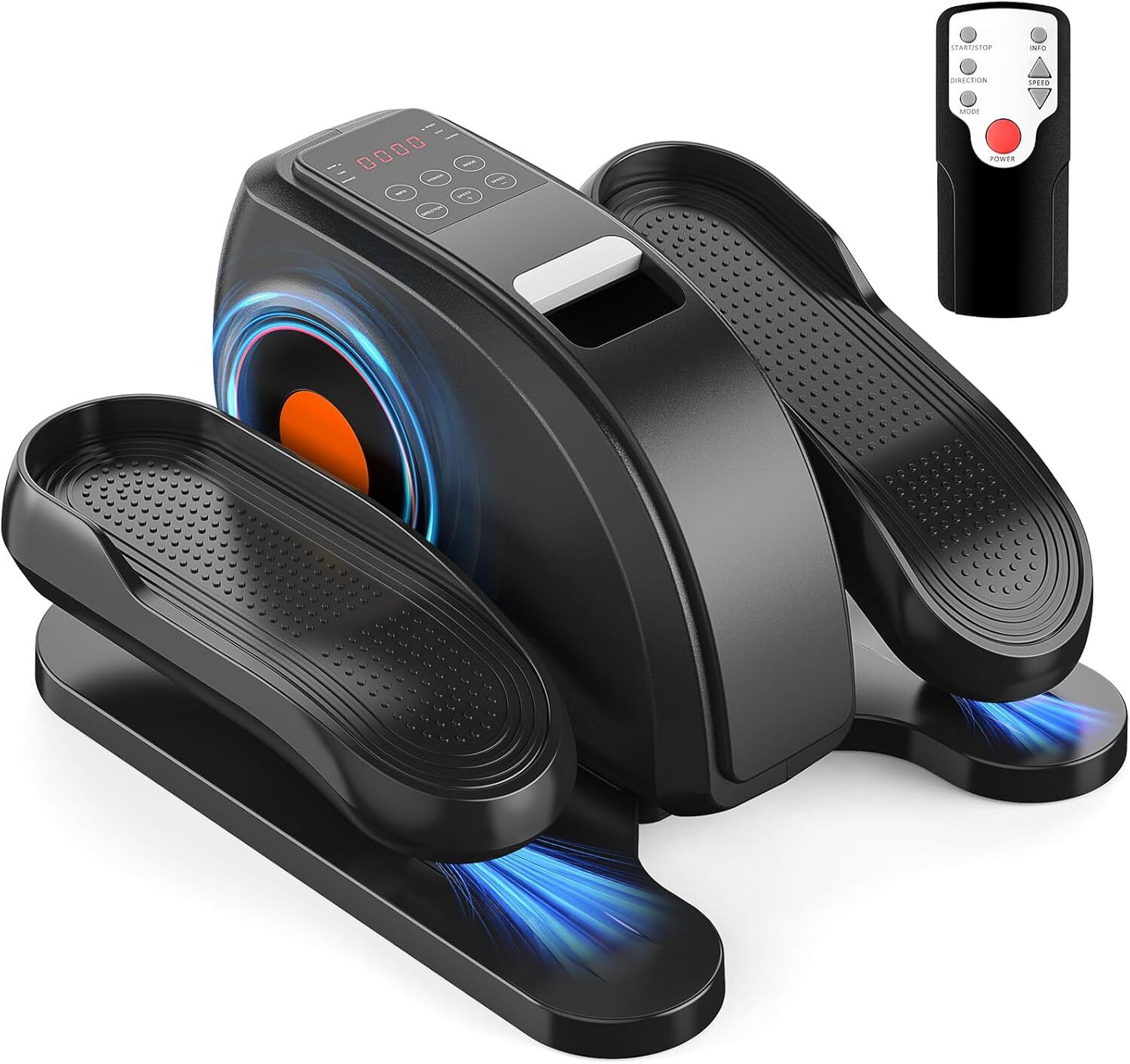 Compact Portable Under Desk Elliptical Machine Adjustable Speed for Leg Exercise