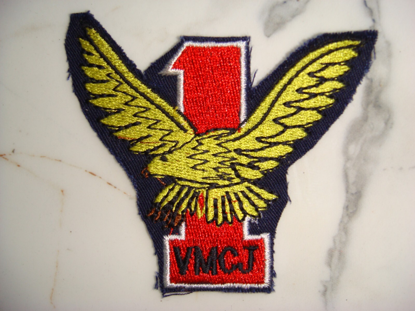 US MARINES COMPOSITE SQ VMCJ-1 GOLDEN HAWKS,  VIETNAM WAR PATCH