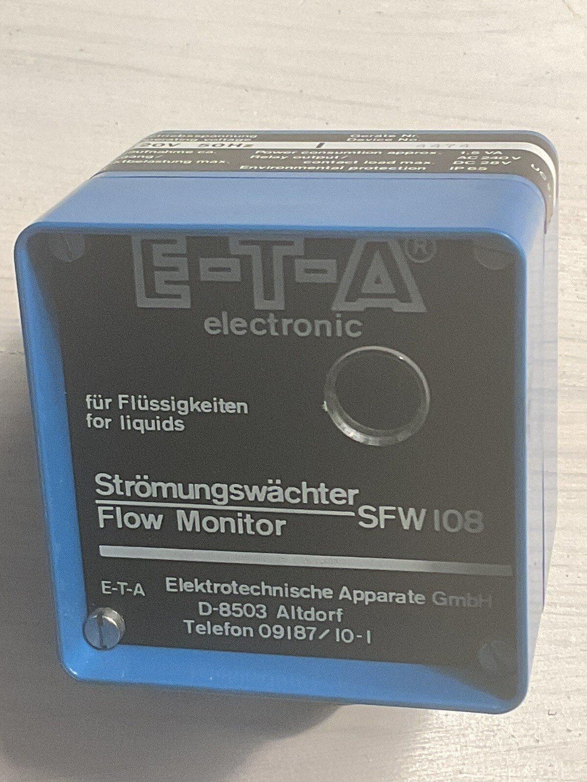 E-T-A Flow Monitor SFW108 Flow Monitor Flow Monitor