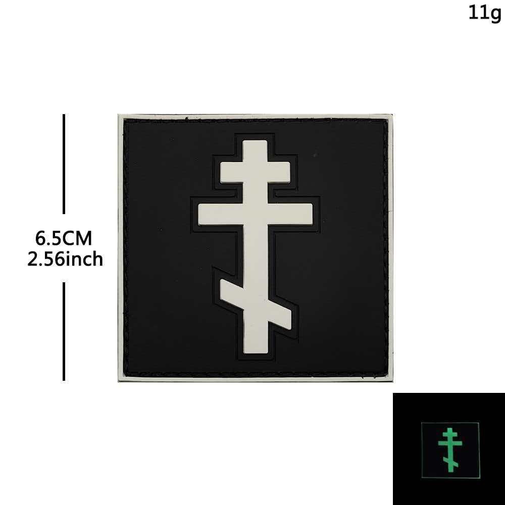 3D PVC Russian Orthodox Flag - Crucifixion Icon Christogram Cross Hook Patch