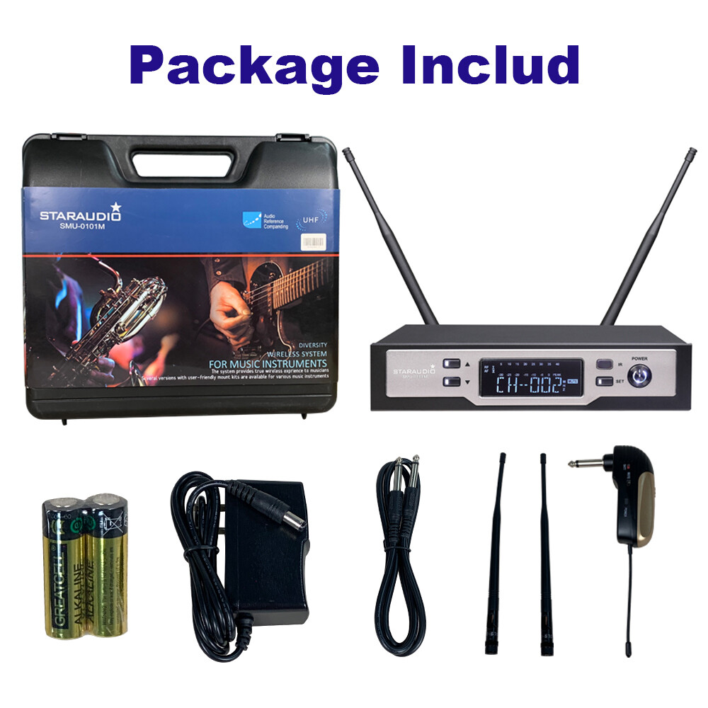 Wireless UHF Guitar Microphone System Guitar Straight pug Angled plug Stage Mic