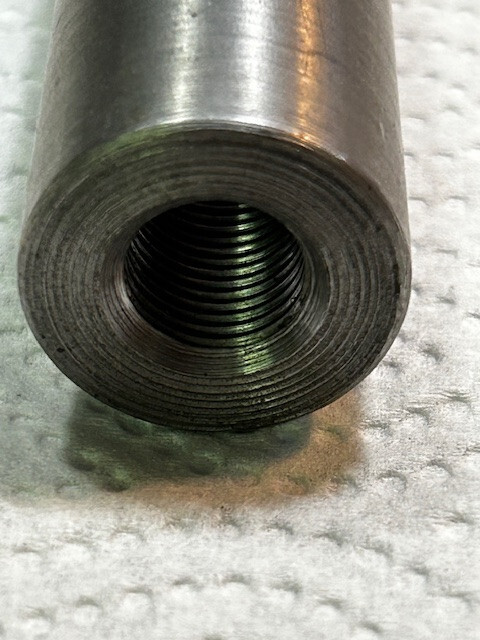 1" Steel Shaft     -- Tapped 1/4"-20    (Both Ends)     12" Long   CRS   1 Pc