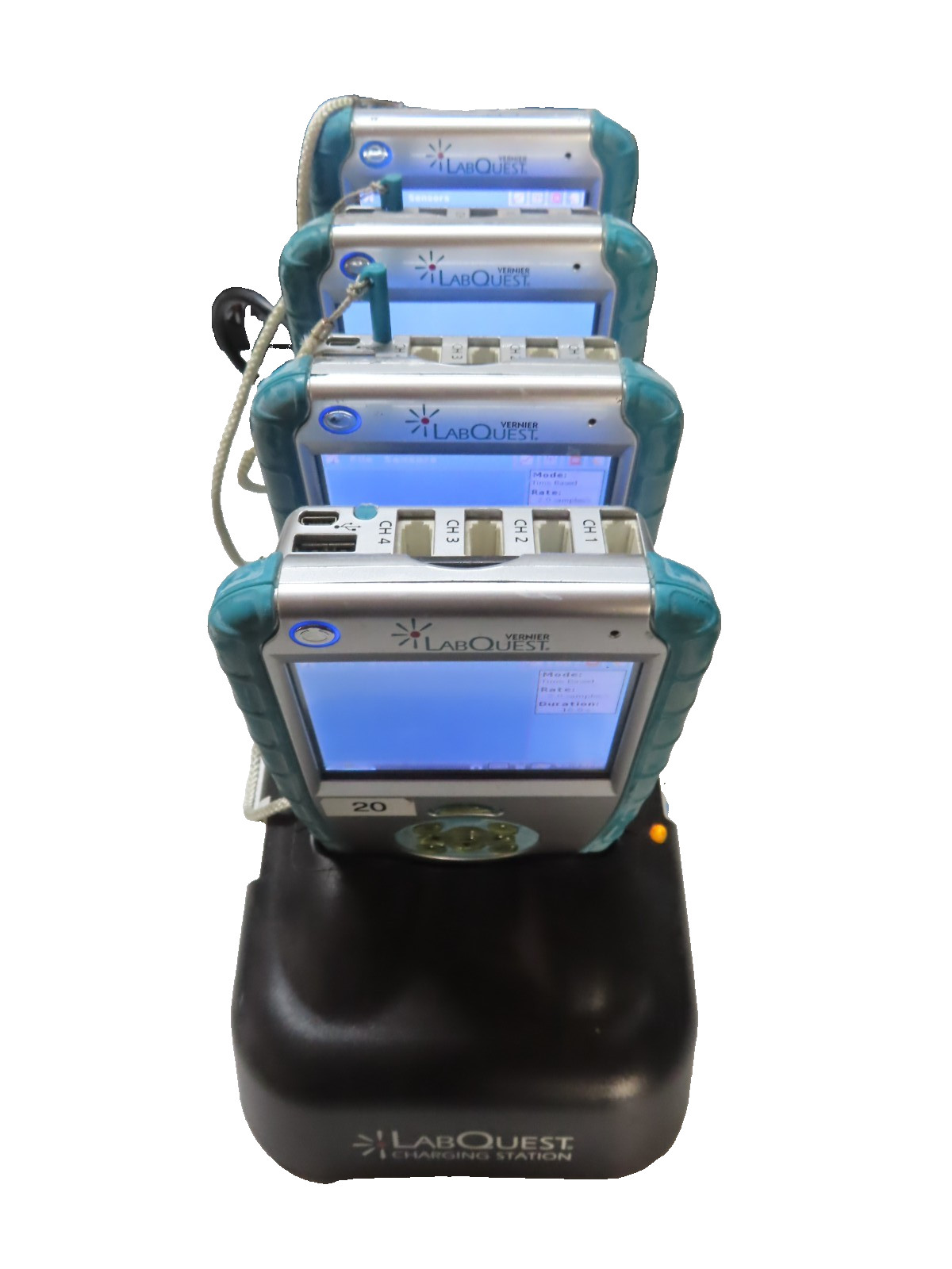 Lot 4 Vernier LABQ LabQuest Handheld Data Collector with charging station + PS
