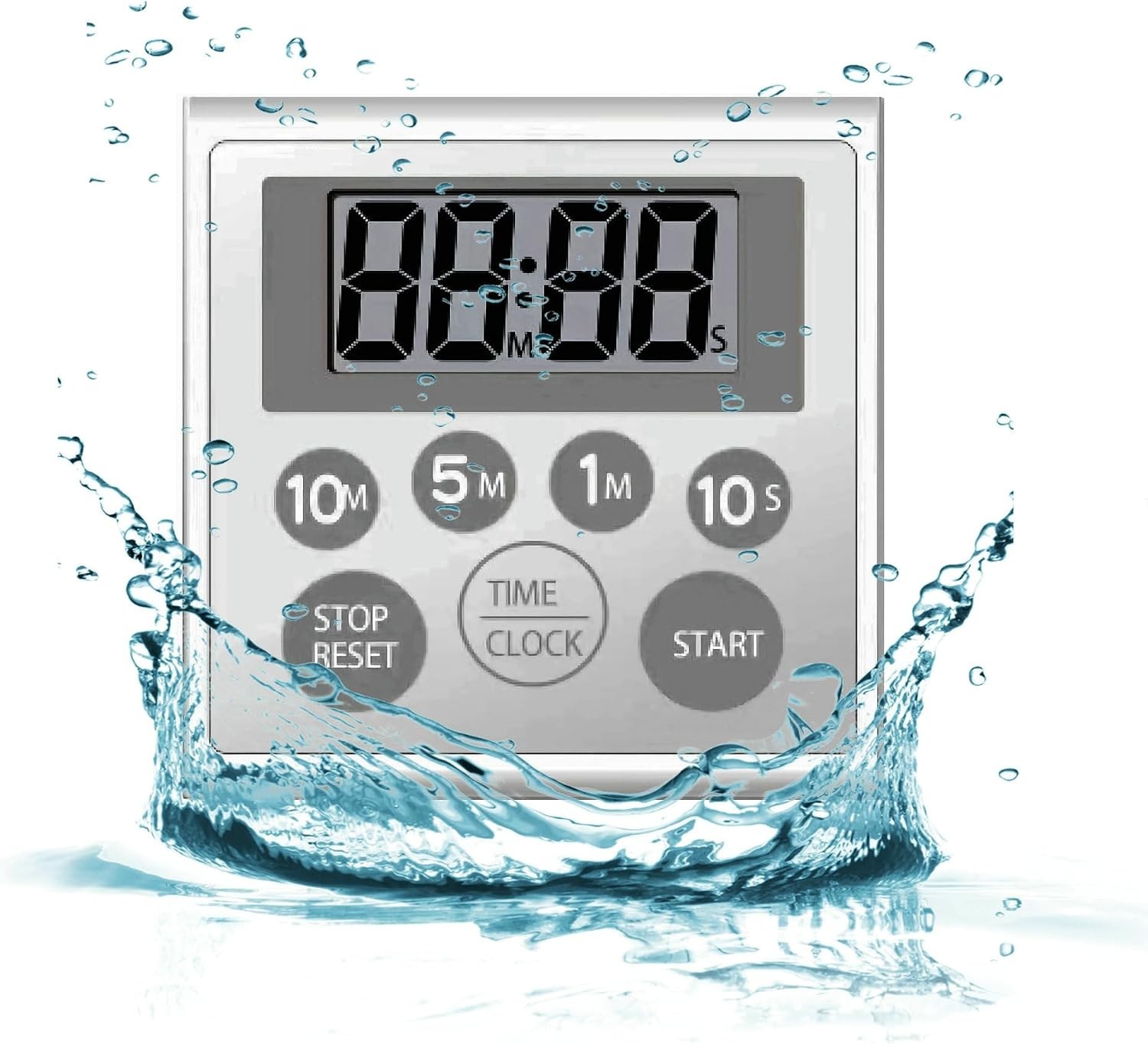 Digital Timer Waterproof Shower Timer Shower Clock Bathroom Kitchen Timer wit...