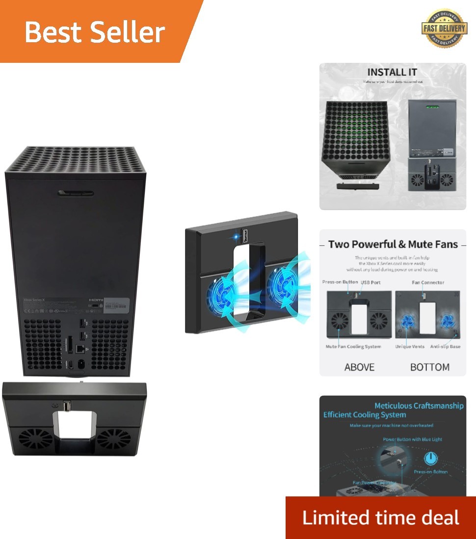Turbo Cooling Fan for Xbox Series X – Dual Fans, USB Power, Easy Installation