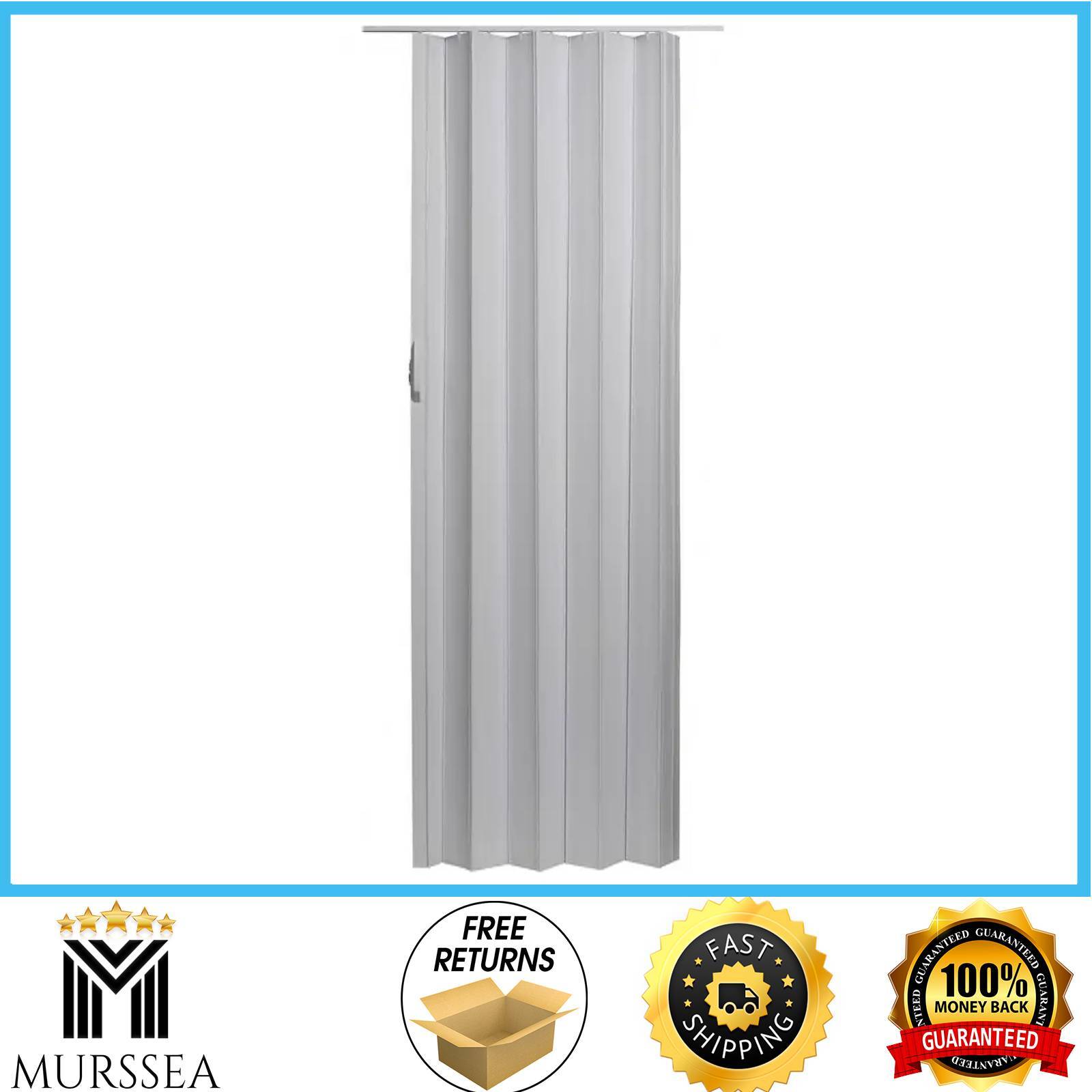 White Vinyl 36in x 80in Folding Slide Door Durable Closets Tight Spaces