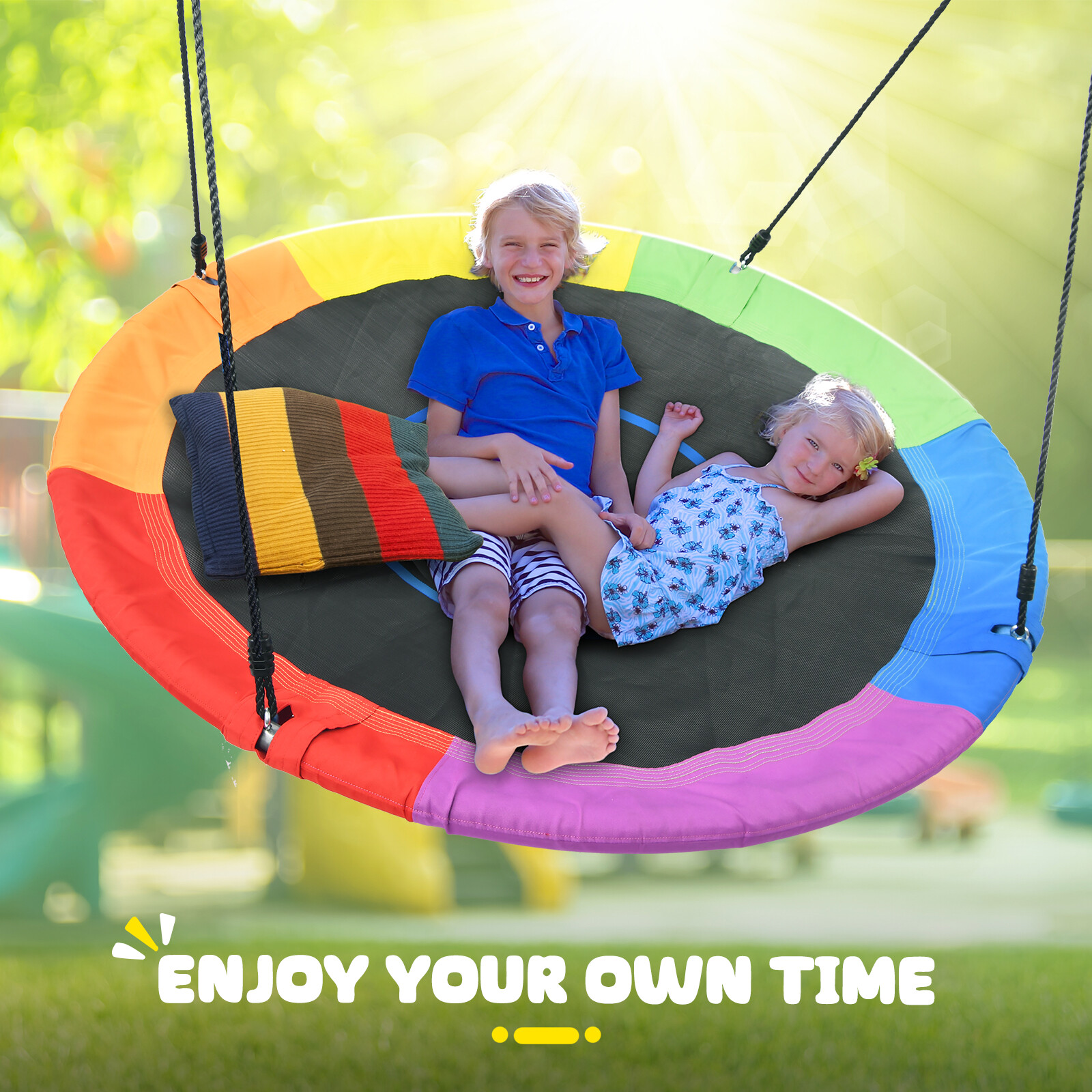 60" Large Saucer Seing Tree Swing Set 700lb Hammock with Straps Easy Install