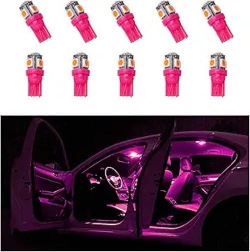 10 PCS Car Interior LED Light Bulb, T10 5050 5SMD LED Car Bulb K Color: Purple