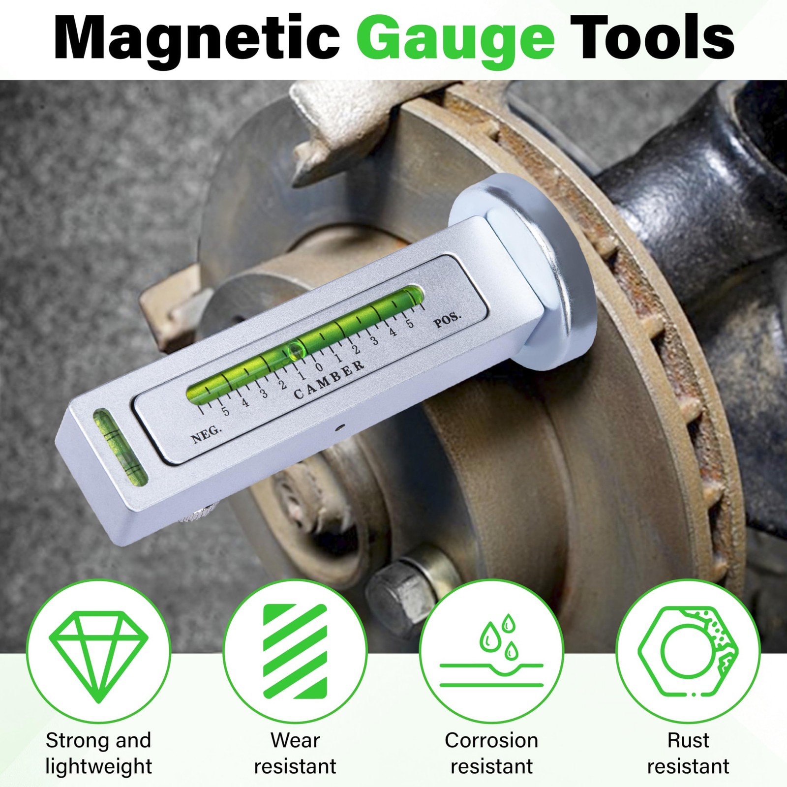 Sixzoo Wheel Alignment Tool, Universal Camber Alignment Tool, Adjustable Magneti