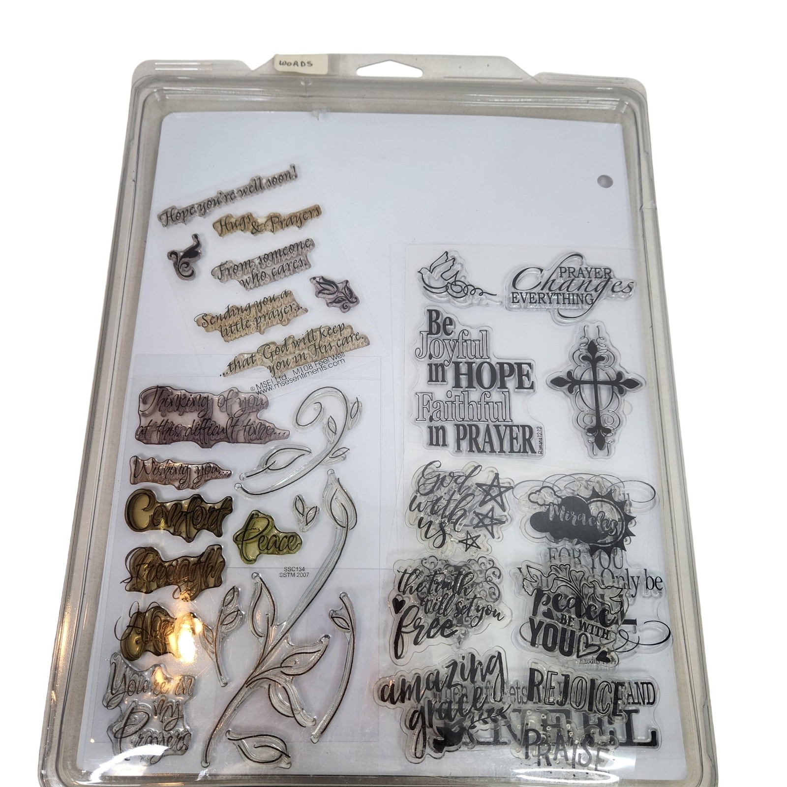 Taylored Expressions Get Well Christian Sentiment Stamp Lot Clear Rubber Cards
