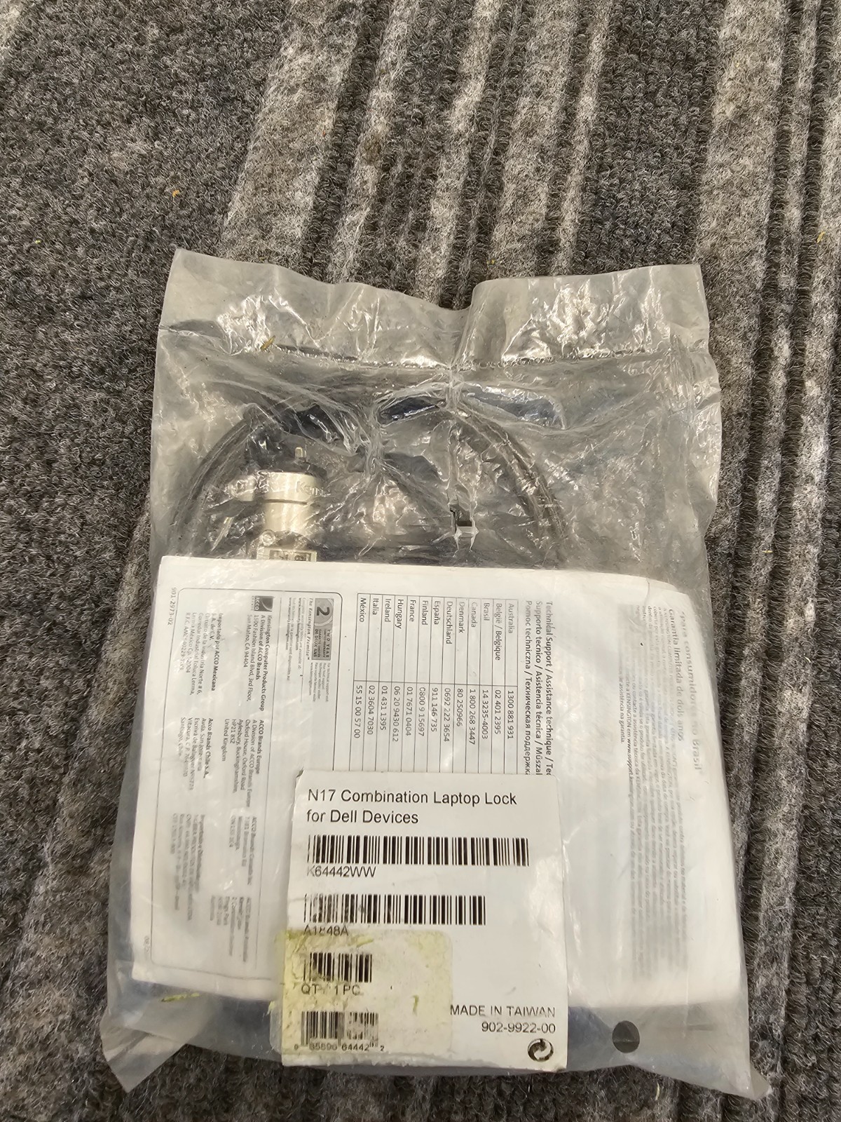 Kensington N17: Combination Laptop Lock For Wedge-Shaped Slots - K68008WW